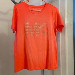 Michael Kors Women’s Tee in Bright Orange w/ Gold Studded Logo